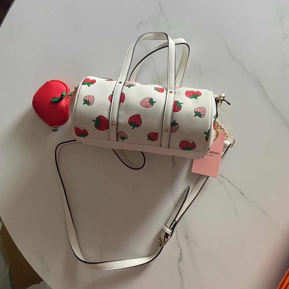 Juicy Couture Sweet N Juicy Mini Barrel Bag Crossbody Strawberry Coin Pouch--NWT - Picture 6 of 7